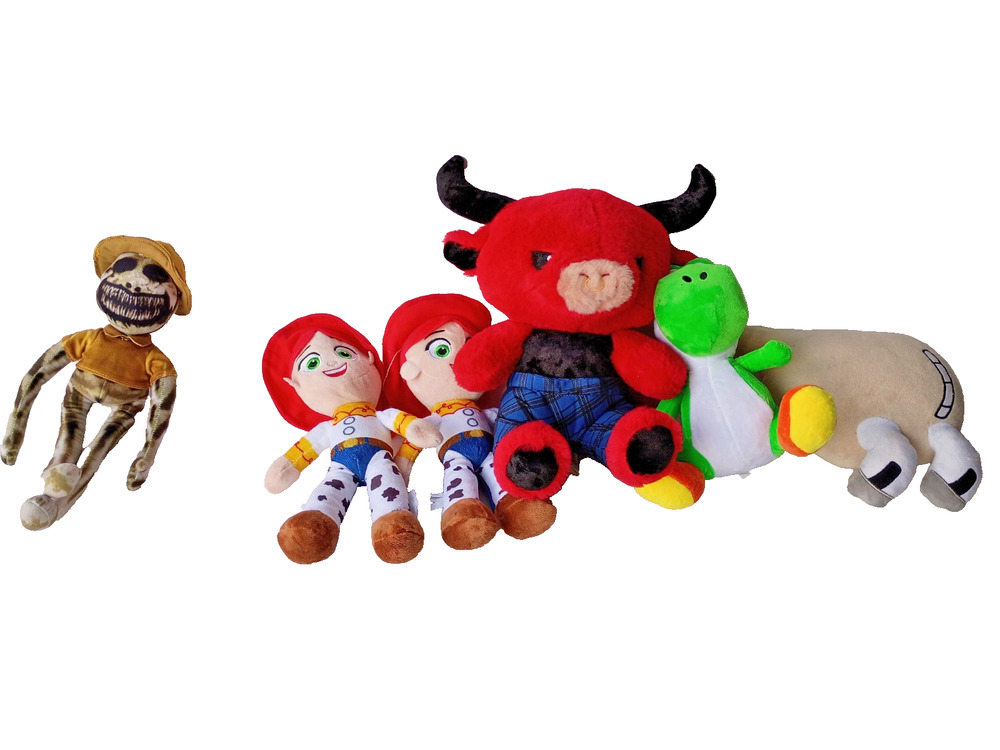 Lot of 6 Character Plush Toy Story Jessie x2 Yoshi Bull Mixed Stuffed Animals P
